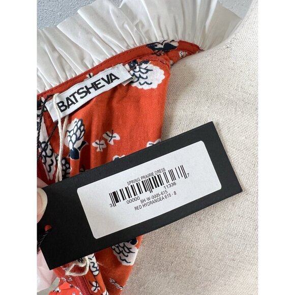 Batsheva Dress Ruffled Sz 8 Floral Poplin Mini Peasant Feminine Farmcore NEW - Picture 11 of 16